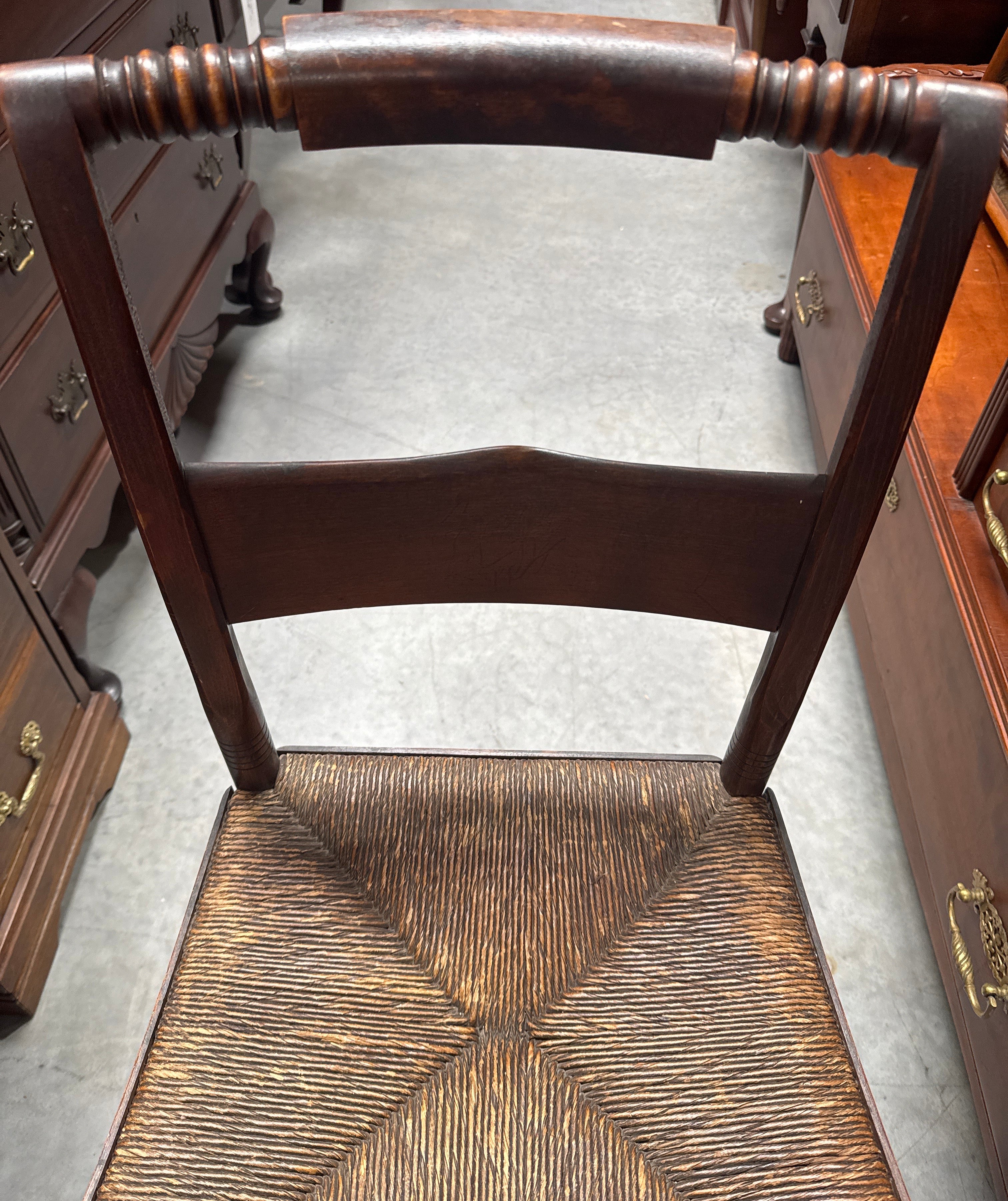 Vintage Solid Wood Rush Seating Hitchcock-style Dining Chair-K