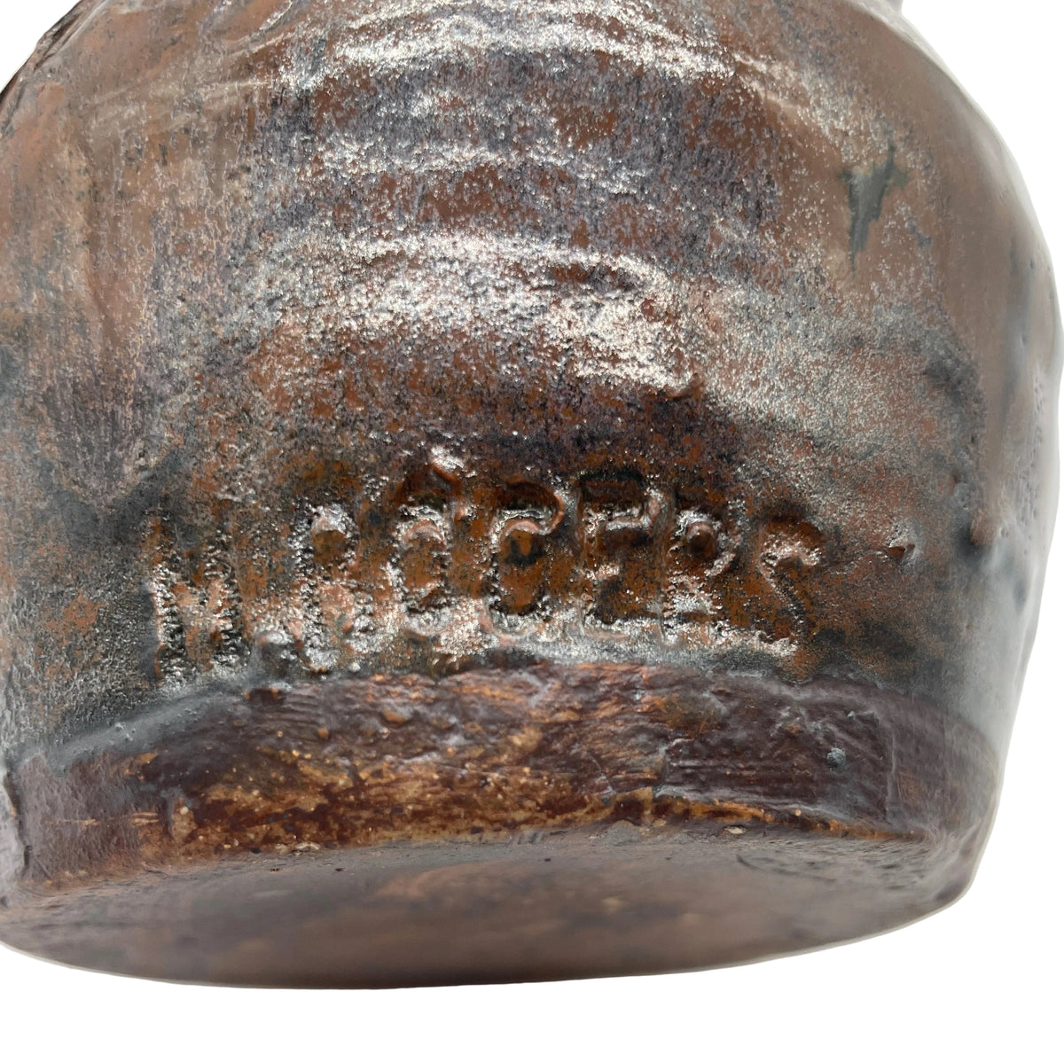 Georgia Folk Pottery Face Jug Signed M. Rogers (Marie Rogers)