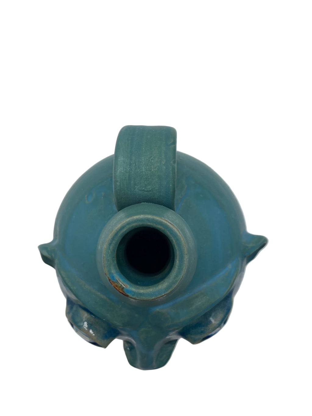 Randy Tobias Folk Art Pottery North Carolina “Crying Eyes Blue Man” signed on bottom.