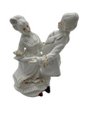 Vintage Victorian White with Gold Trim Porcelain Dancing Figures