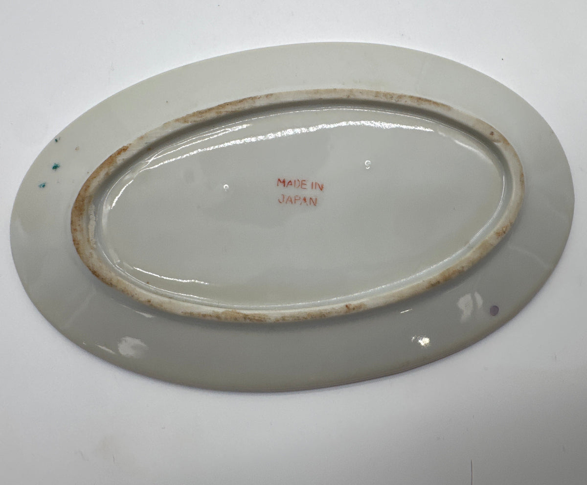 Antique Moriage Child's Dragon Ware Small Oval Platter Hand Painted, Made in Japan
