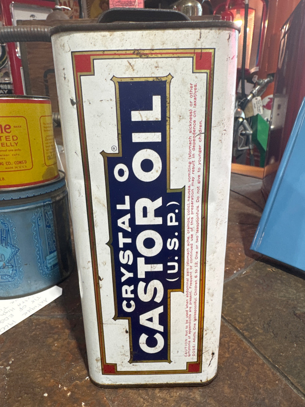 Vintage Baker’s Castor Oil (U.S.P) Metal Can
