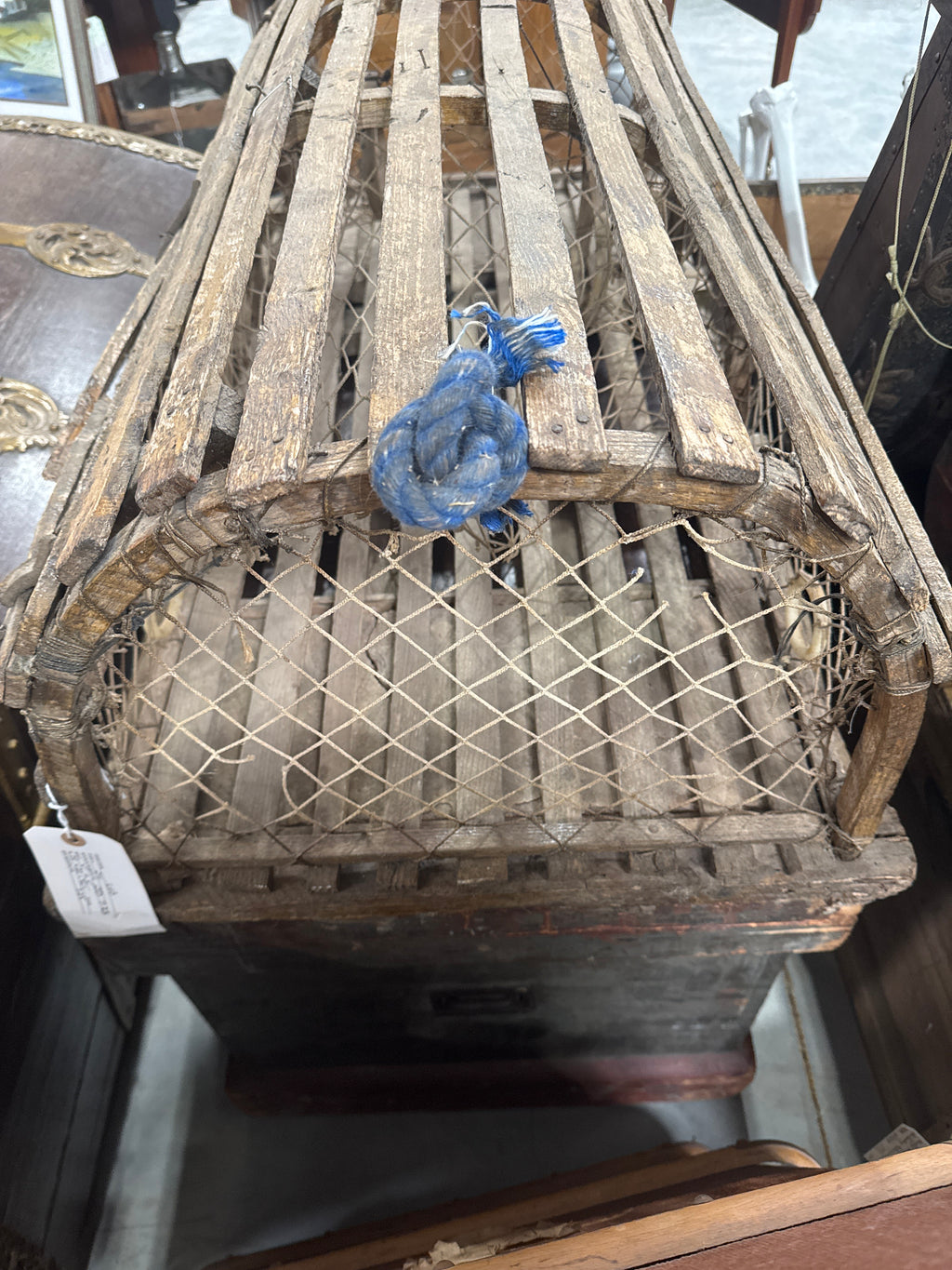 VINTAGE LARGE WOODEN LOBSTER TRAP