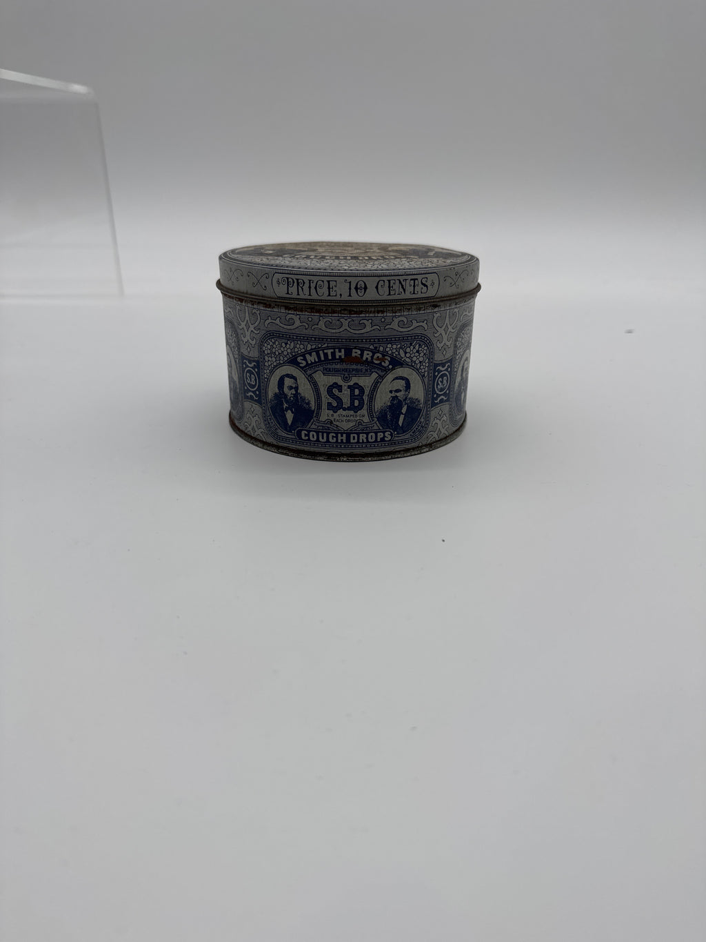 Vintage Bristol Ware Smith Bros (S.B.) Cough Drops "Empty" Tin w/Lid