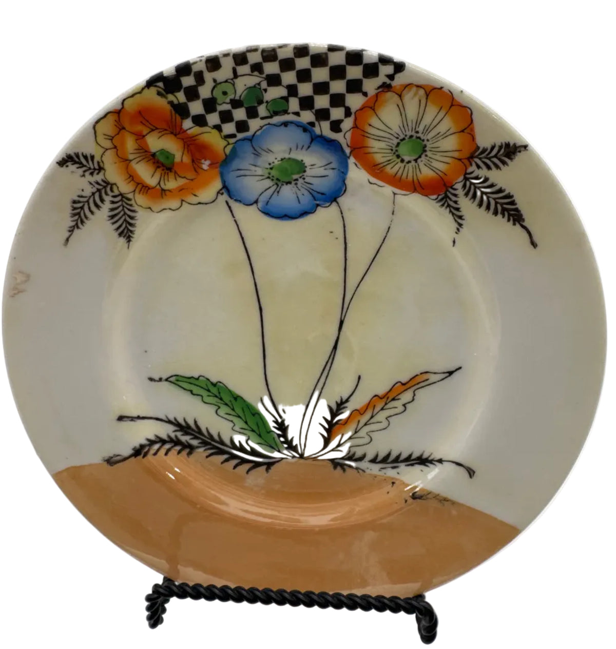 Antique Hotta Yu Shoten Porcelain Lusterware Salad Plates (3) Made in Japan