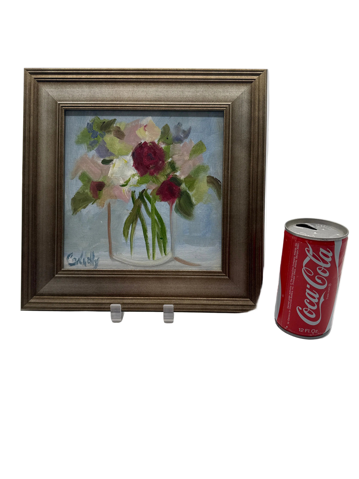 Signed Impressionist Framed Bouquet of Flowers Oil Painting by Chery Connelly