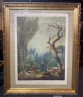 ROMANTIC GAME OF HORSE AND RIDER FRAMED PRINT BY ARTIST JEAN-HONORE FRAGONARD