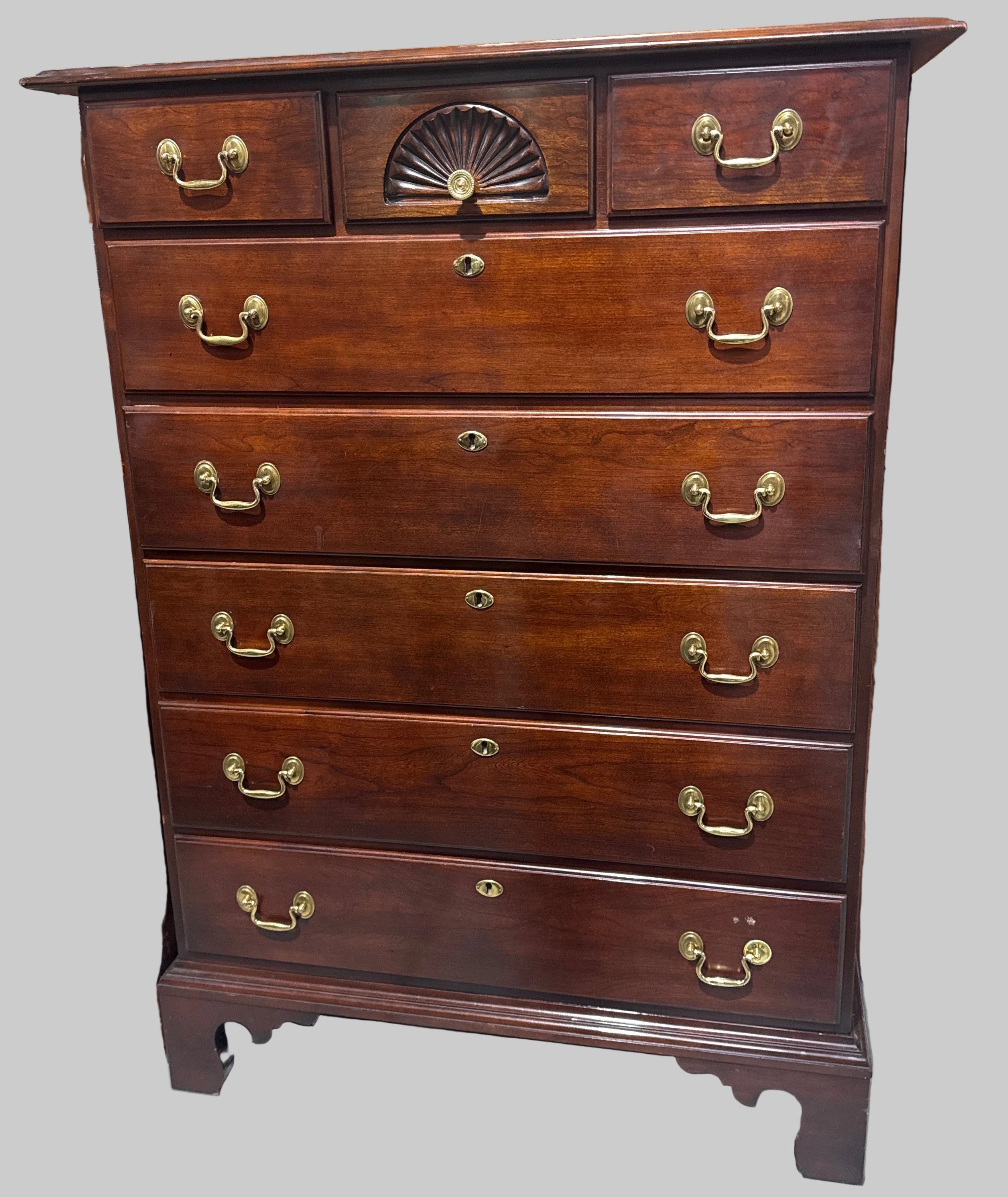 Vintage Statton Cherry 8 Drawer Chest-American