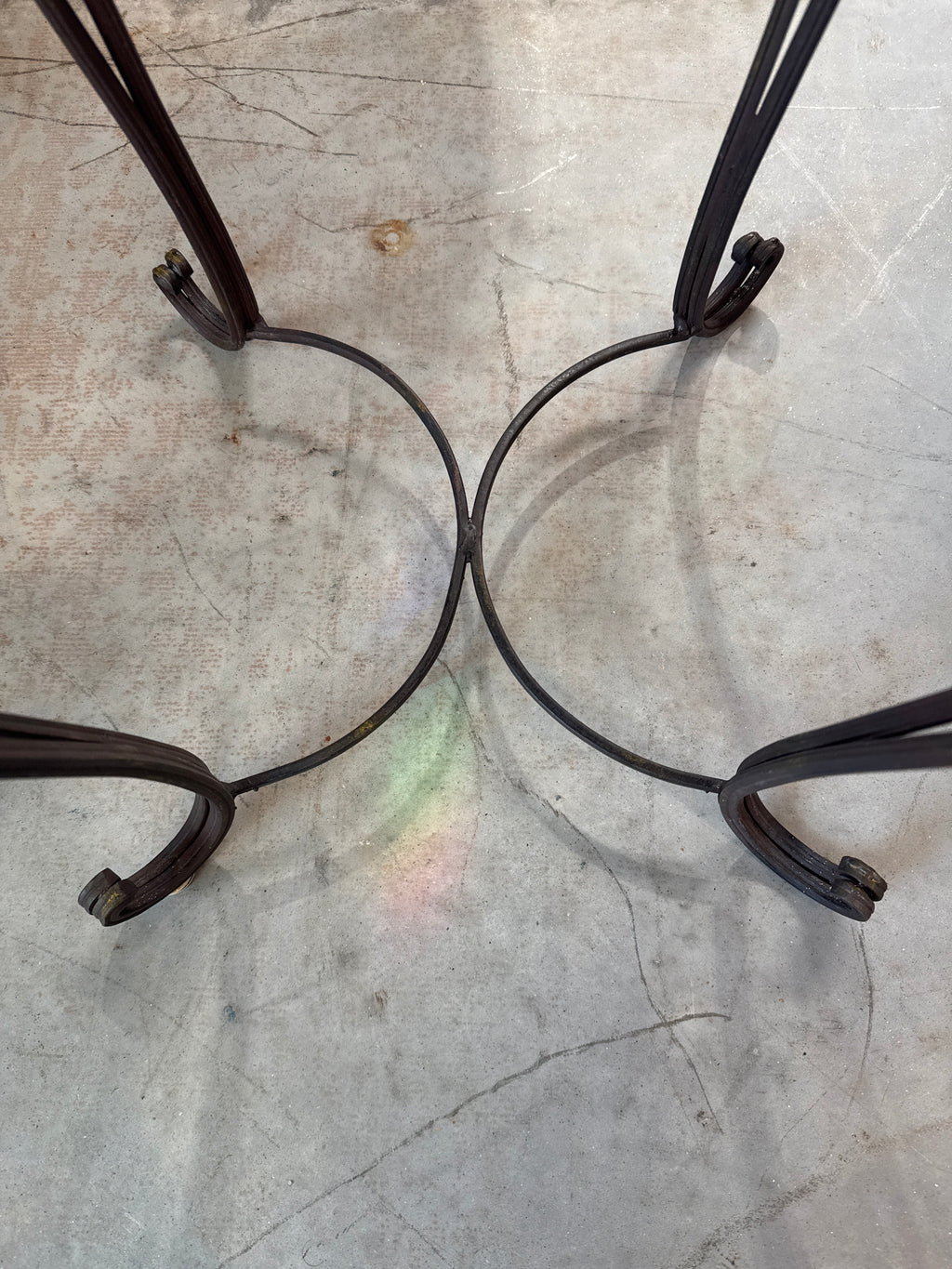 Vintage Wrought Iron Marble Top Plant Stand