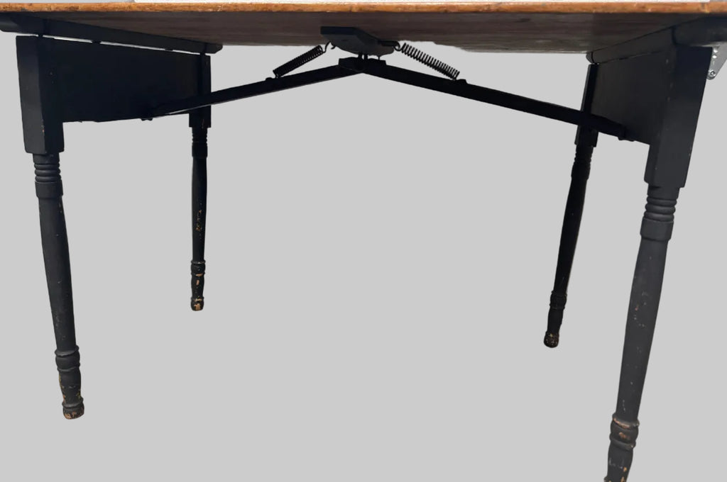 Antique Early 20th C. Folding Sewing Table with Yardstick Top