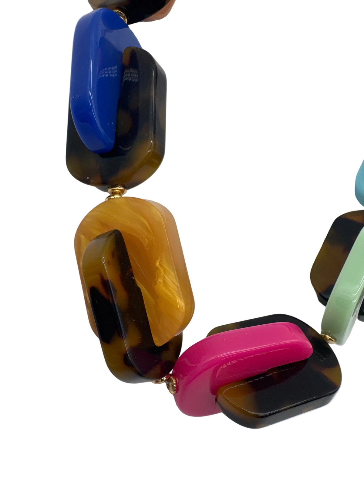 Kate Spade Chunky Acrylic Link Rainbow Tortoise Be Bold Necklace