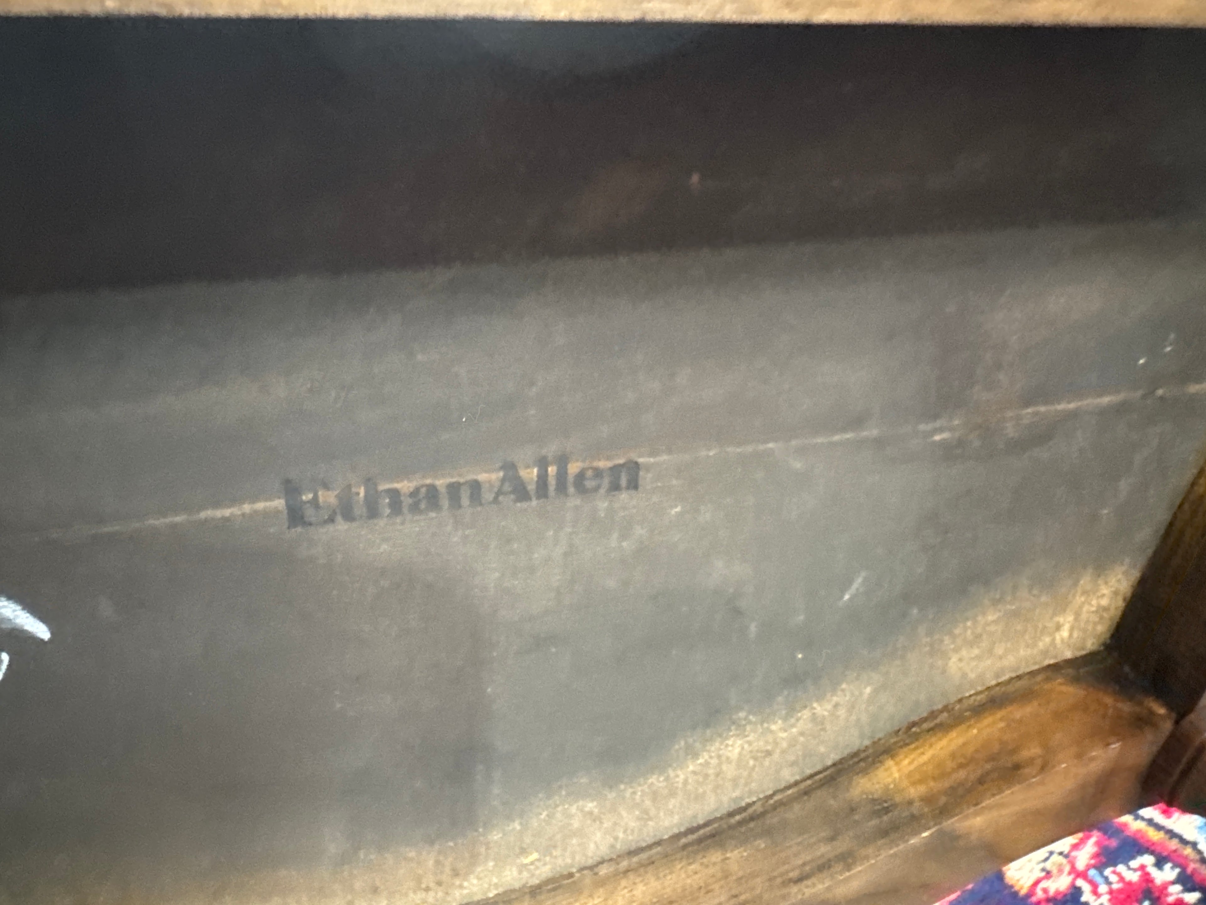 Vintage Ethan Allen Demilune Console Table