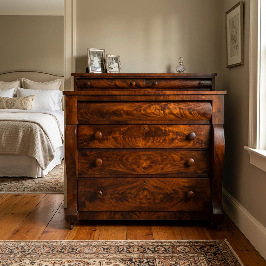 Antique Mahogany Empire Chest of Drawers k