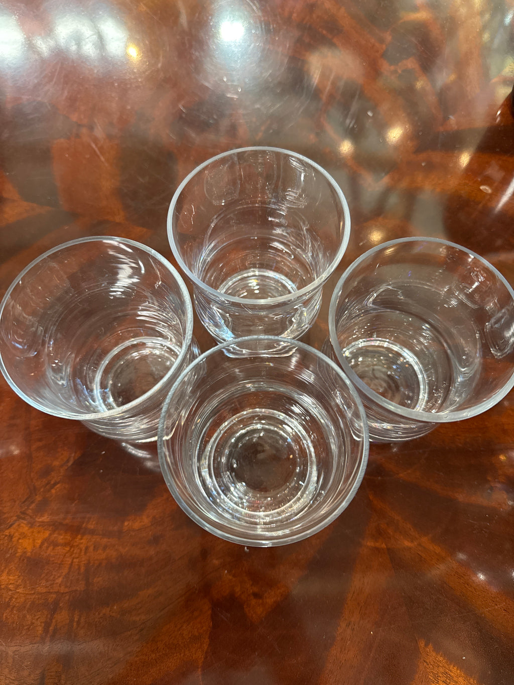Vintage Set of 4 Clear Tulip Whiskey Glasses