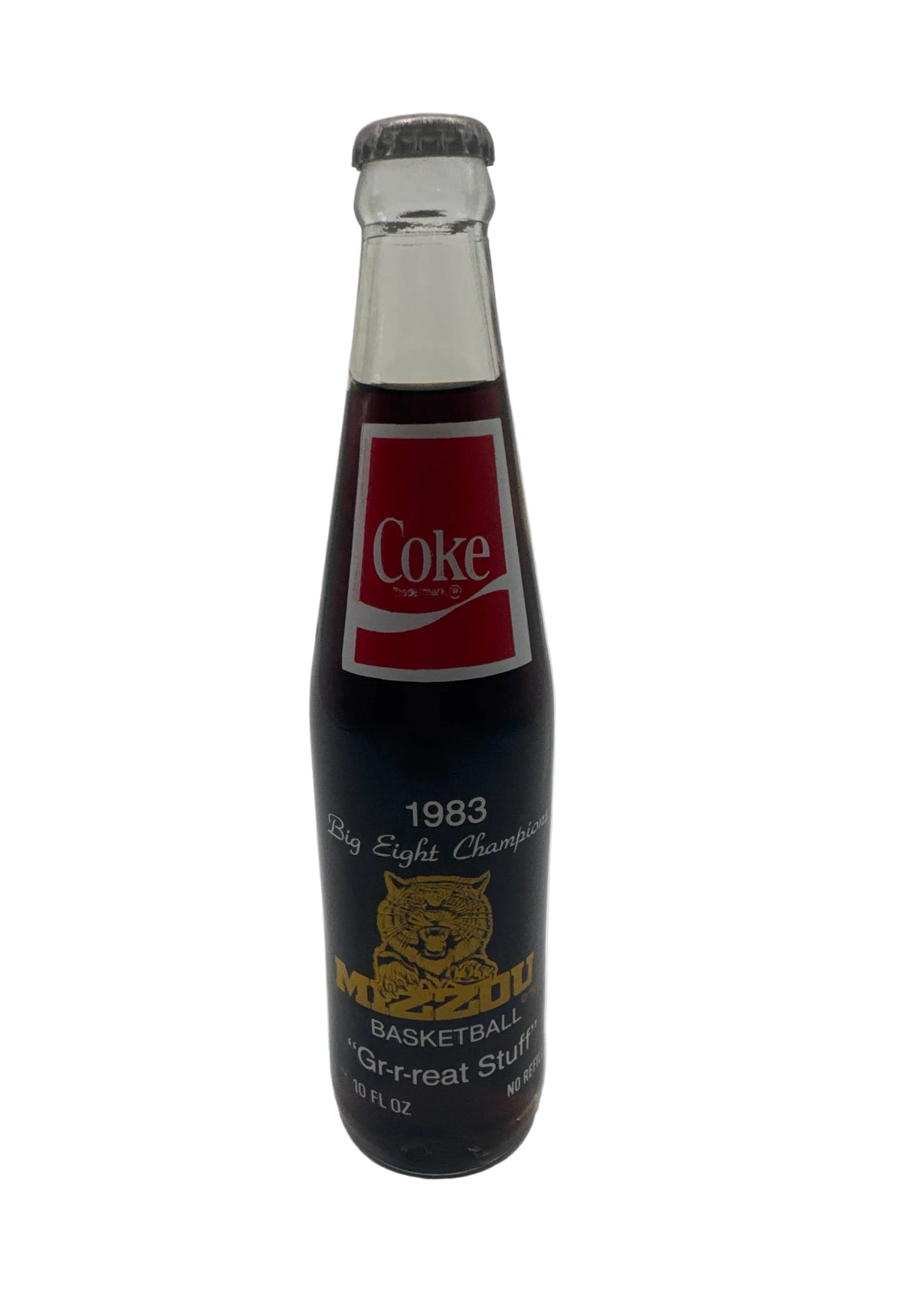 1983 MIZZOU TIGERS BASKETBALL BIG EIGHT CHAMPIONS 10 oz COCA-COLA BOTTLE