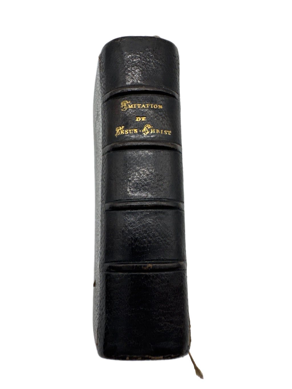1886 Antique Miniature Leather Bound Pocket Edition Imitation of Jesus Christ, French “L’Imitation de Jesus-Christ” No. 300-3”H