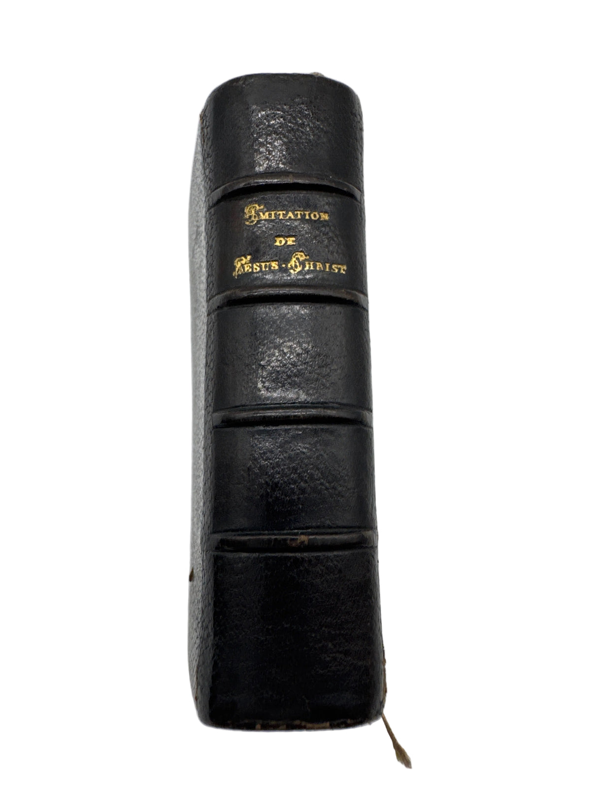 1886 Antique Miniature Leather Bound Pocket Edition Imitation of Jesus Christ, French “L’Imitation de Jesus-Christ” No. 300-3”H