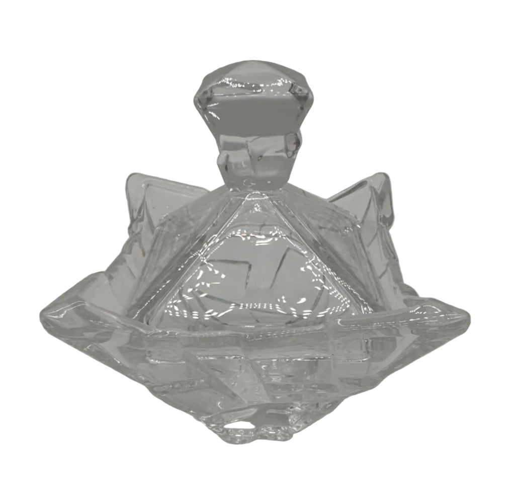 Bohemian Pyramid Crystal Lidded Candy Jar
