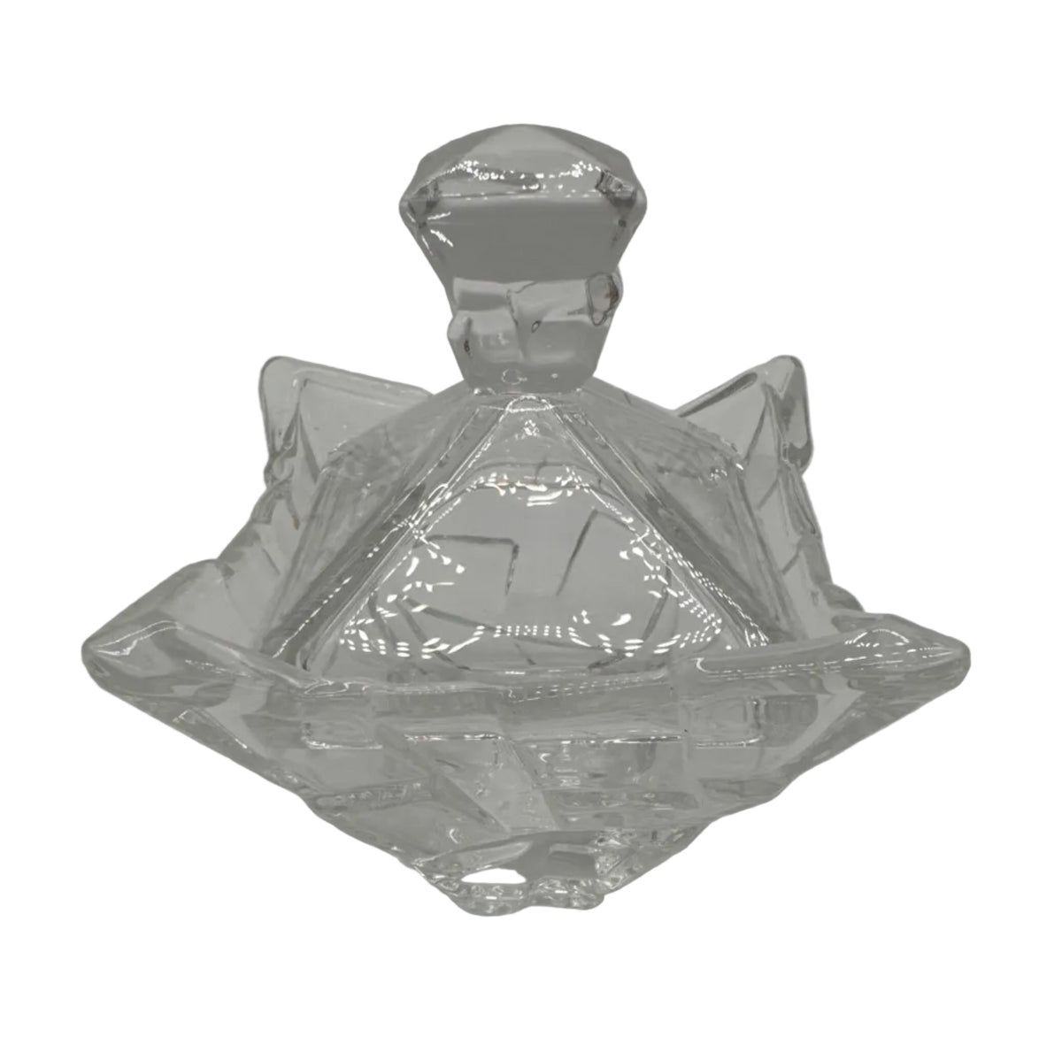 Bohemian Pyramid Crystal Lidded Candy Jar