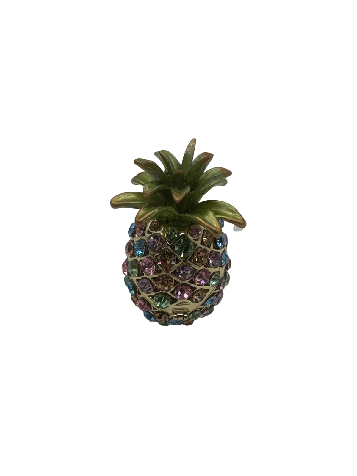 Beautiful Lia Sophia Pineapple Enamel & Rhinestone Lidded Ring/Trinket Box