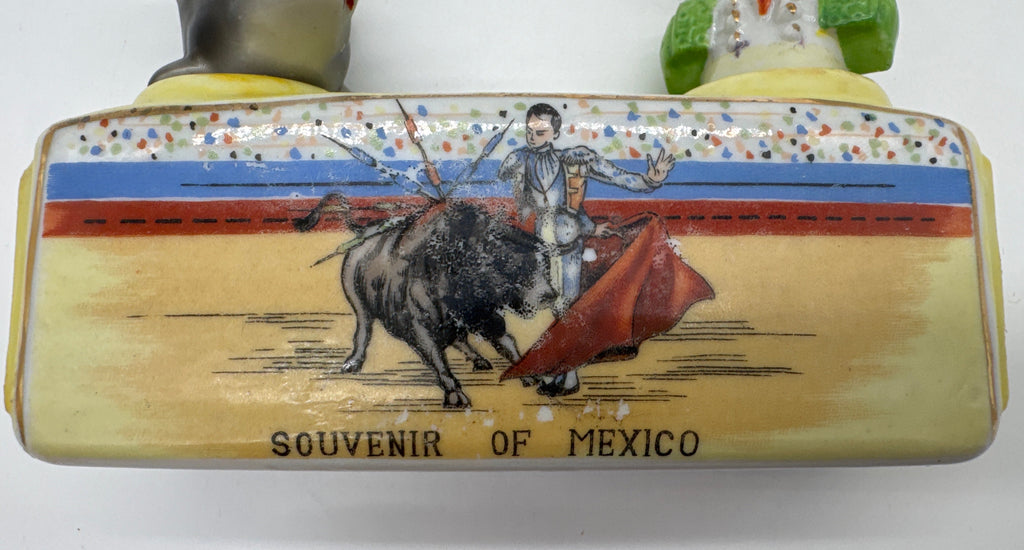 Vintage 1950’s Souvenir of Mexico Matador & Bull Nodder Salt & Pepper Condiment Set
