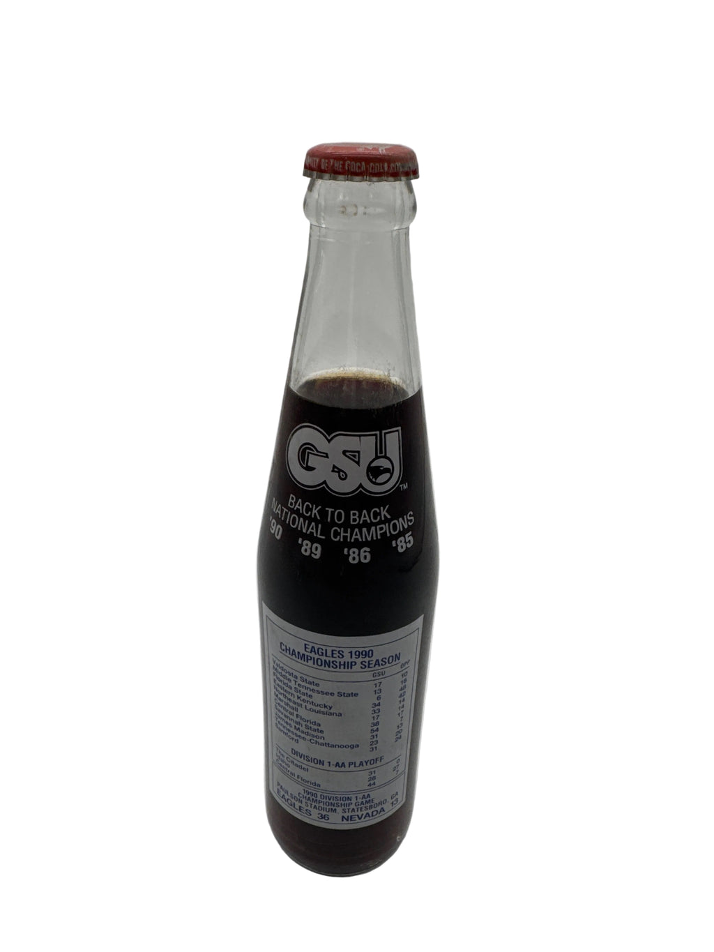 1990 Georgia Southern National Champions Coca-Cola Bottle 10 oz