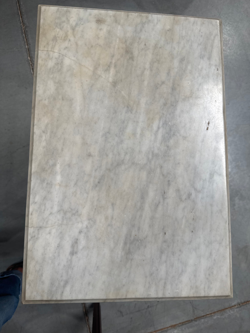 Antique Victorian Chestnut Marble Top Table