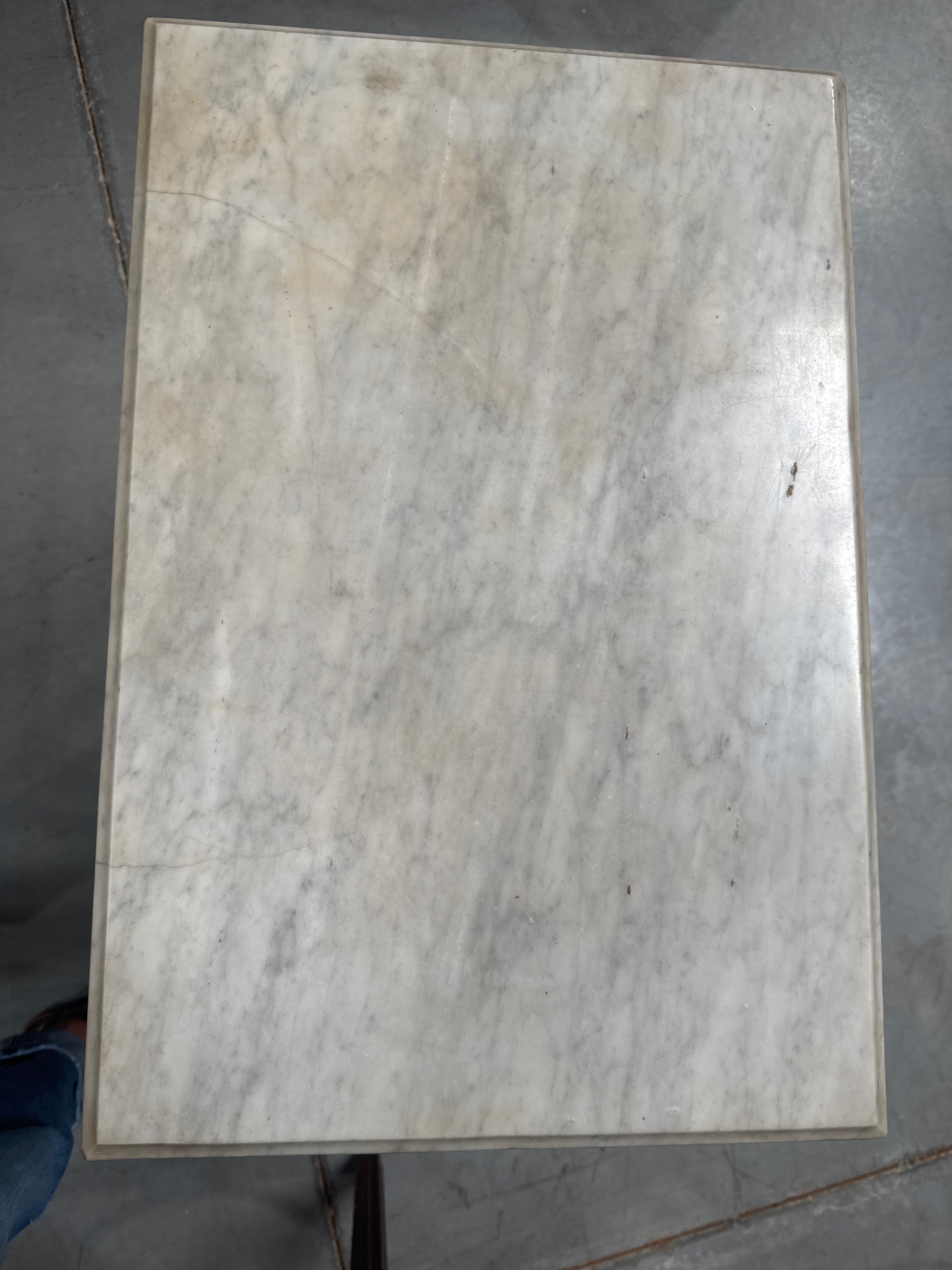Antique Victorian Chestnut Marble Top Table