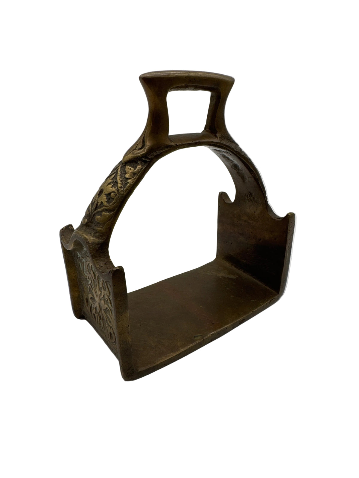 Antique Ornate Brass Horse Saddle Stirrup with Filigree Pattern *Rare*