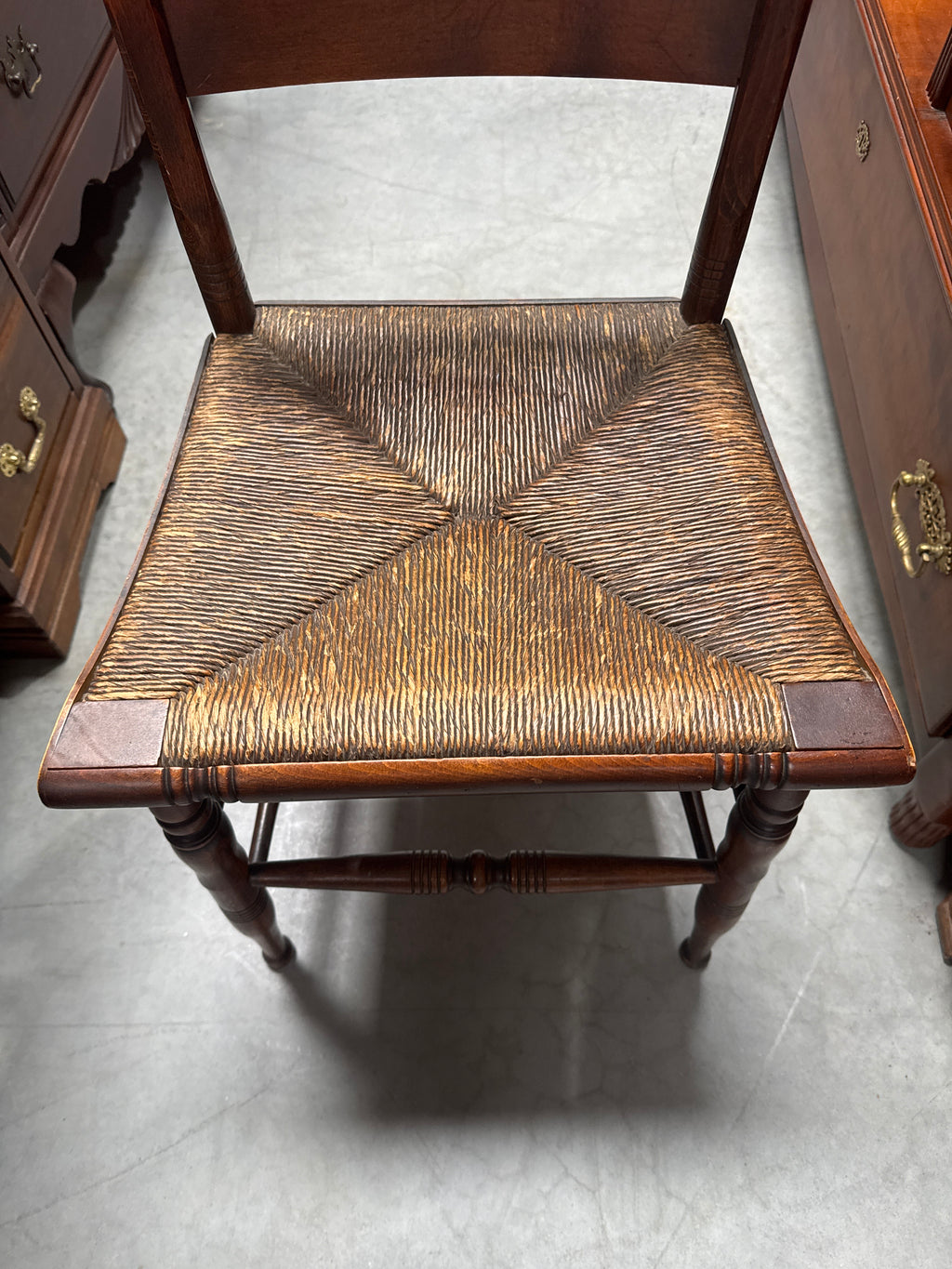 Vintage Solid Wood Rush Seating Hitchcock-style Dining Chair-K