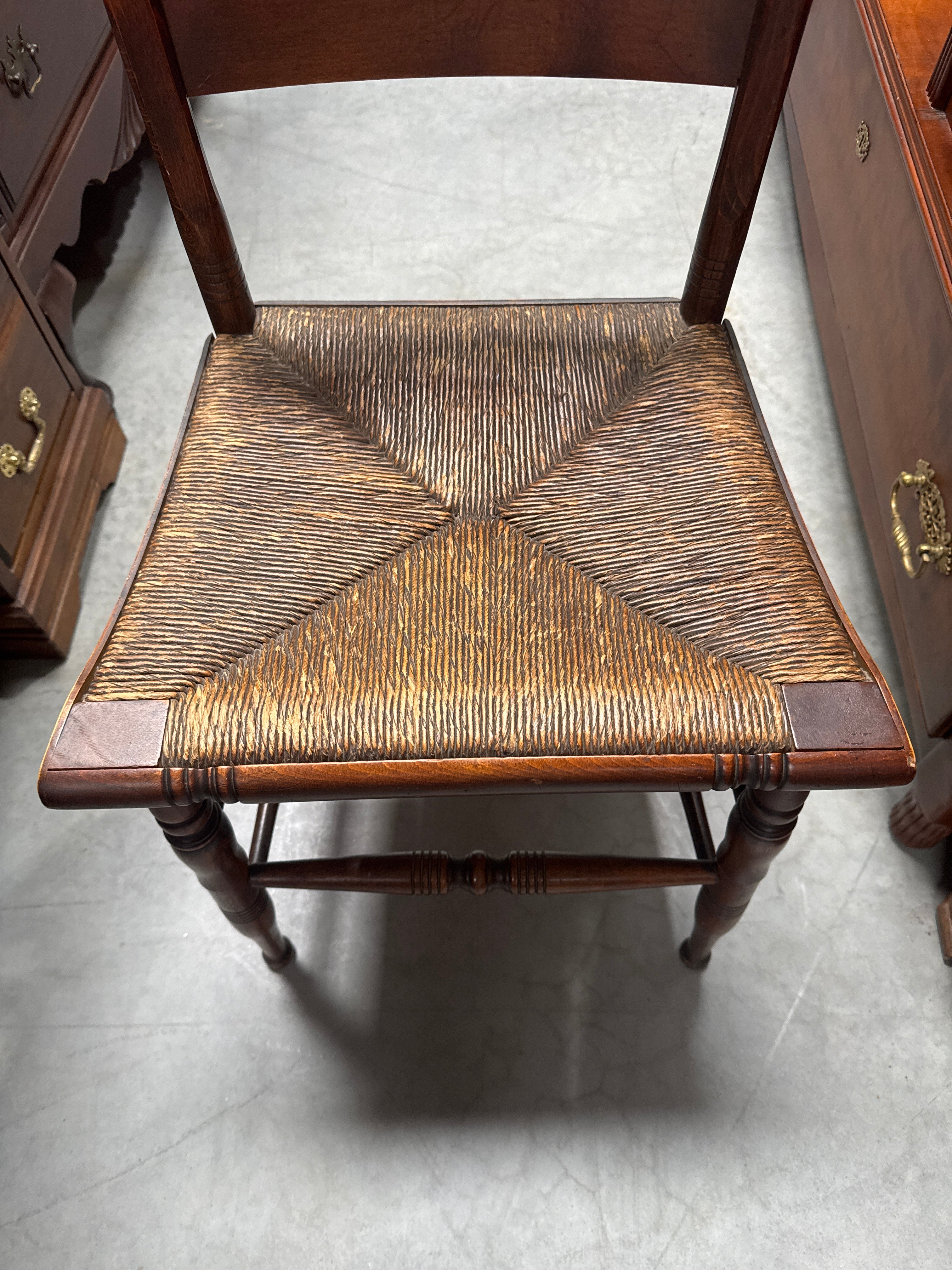Vintage Solid Wood Rush Seating Hitchcock-style Dining Chair-K