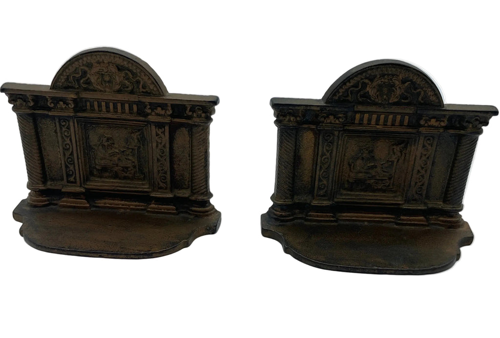 Antique Art Deco Circa 1920’s Cast Iron Bradley & Hubbard Bookends