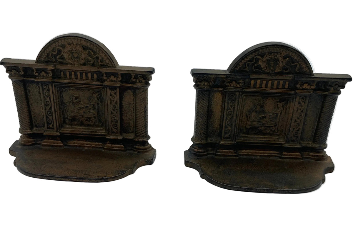 Antique Art Deco Circa 1920’s Cast Iron Bradley & Hubbard Bookends