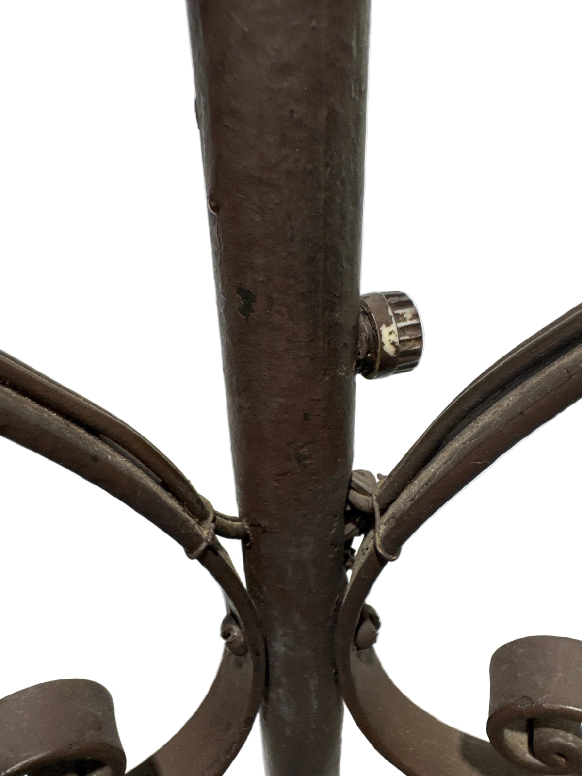 Vintage Spanish Revival Wrought Iron 4 Light Torchiere Floor Lamp