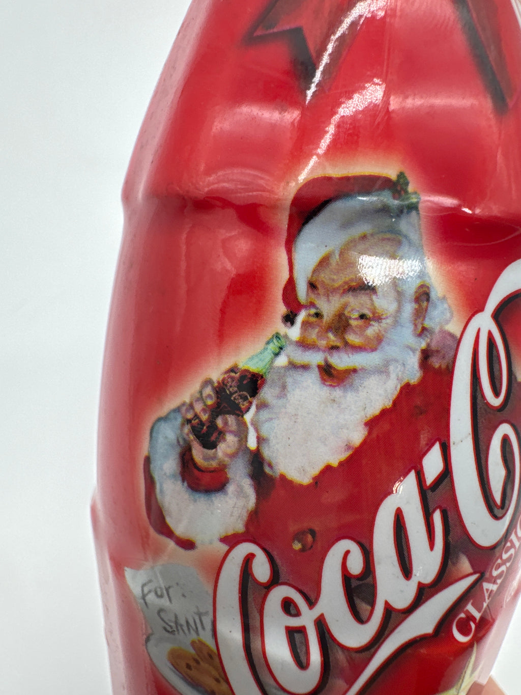 2002 Christmas Edition “For Santa” Red Wrap Coca-Cola Bottle 8 oz