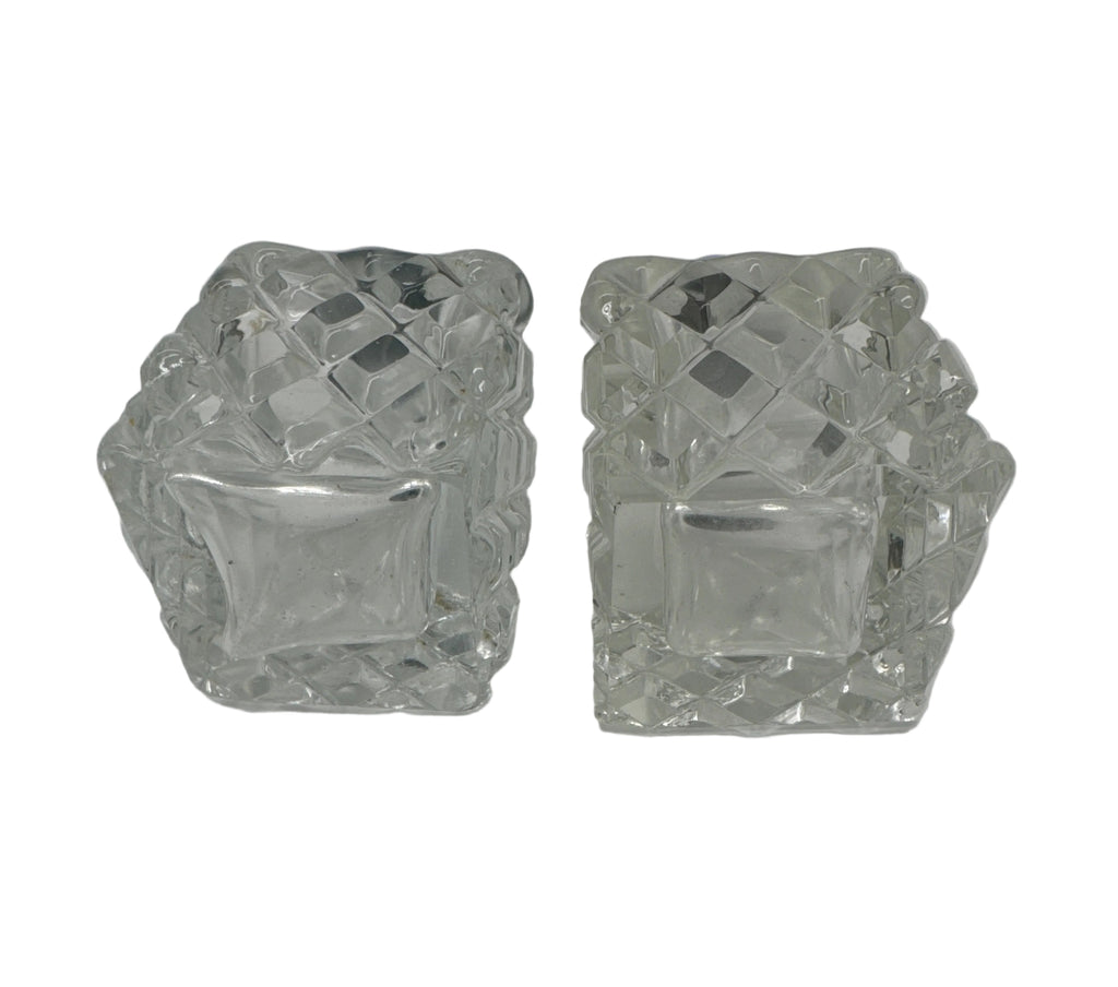 Vintage Ribbed Glass Salt & Pepper Shakers