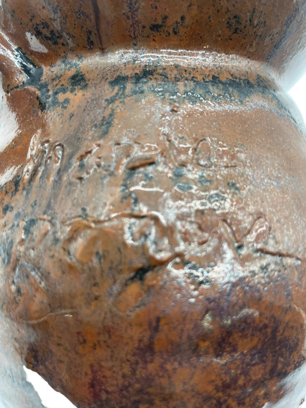 Georgia Folk Pottery Face Jug Signed M. Rogers (Marie Rogers)