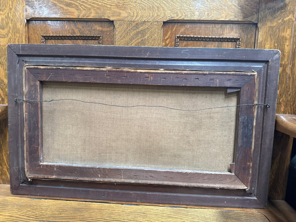 Antique Gold Frame Oil on Canvas of a Venitian Canal Scene