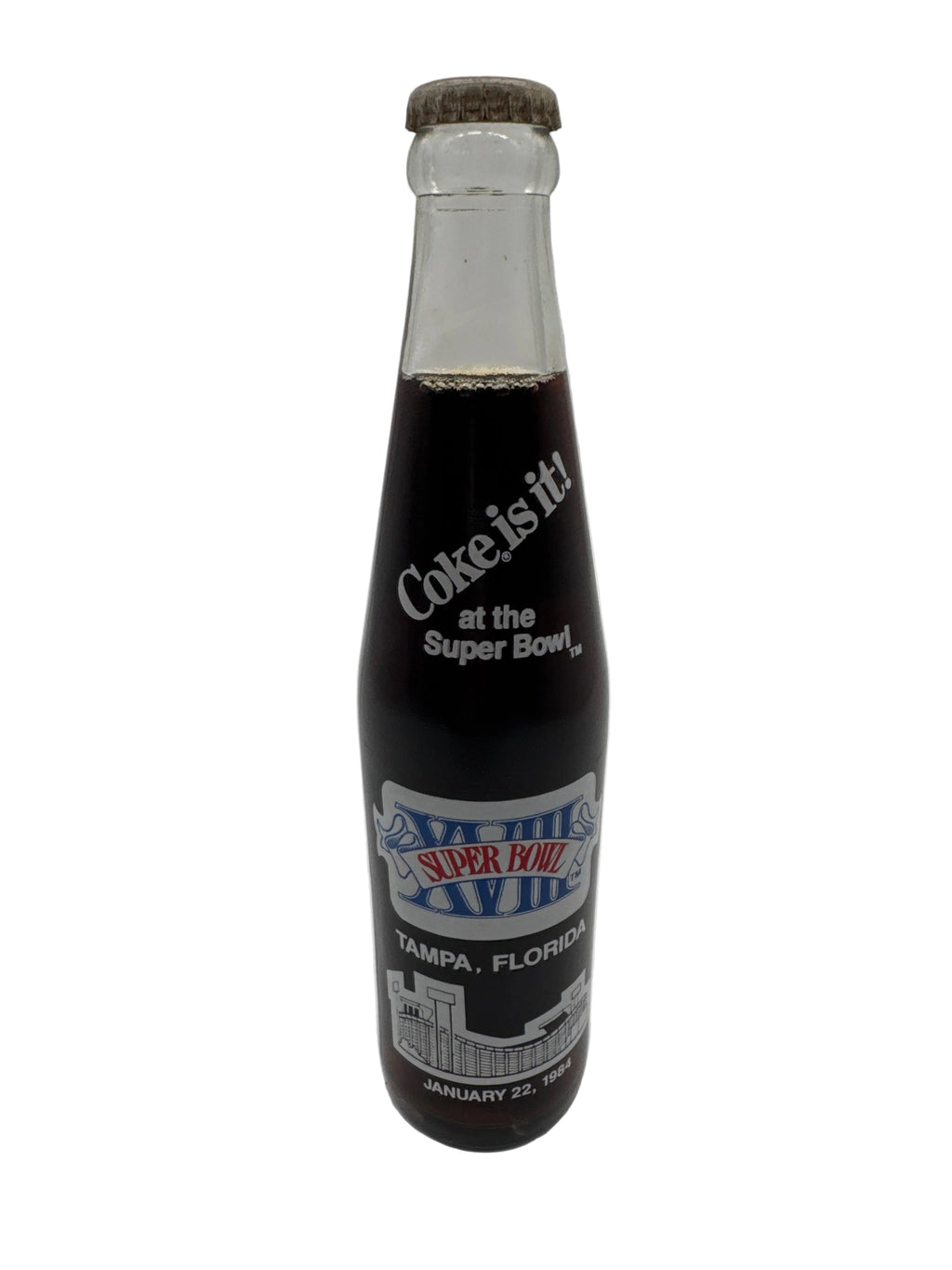 1984 Super Bowl XVIII Tampa, FL Coca-Cola Bottle 10 oz