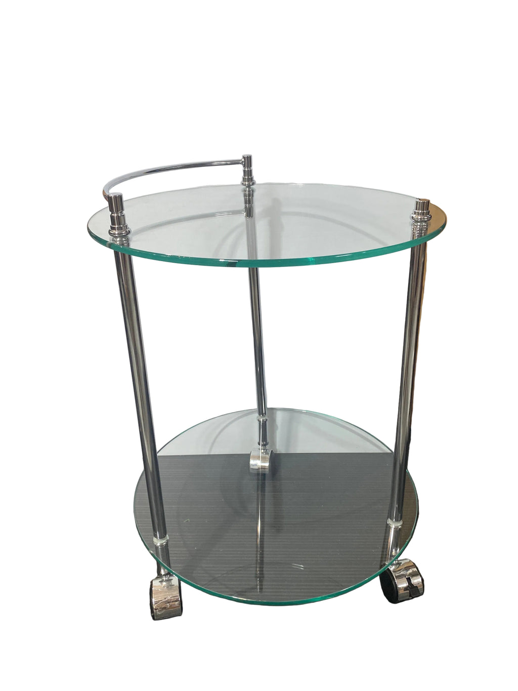 Willis Frameless Silver Tone Bar Cart