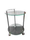 Willis Frameless Silver Tone Bar Cart