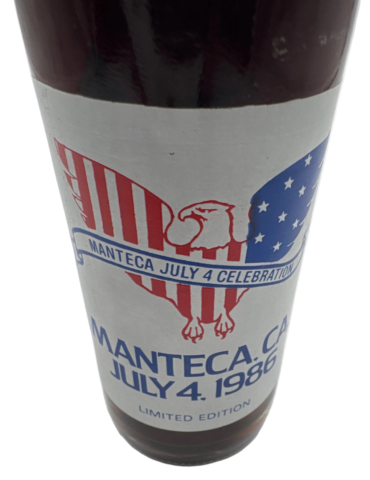 1986 2nd Annual Manteca, California July 4 Celebration 10 oz Coca-Cola Bottle