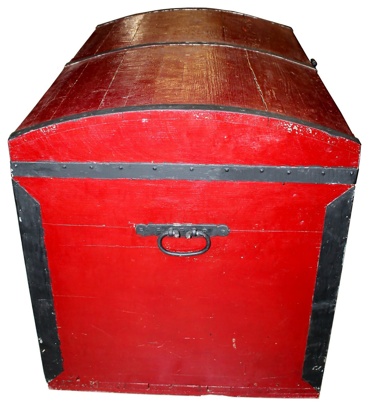 Vintage Handmade Cedar Red Storage Steamer Trunk Chest-K