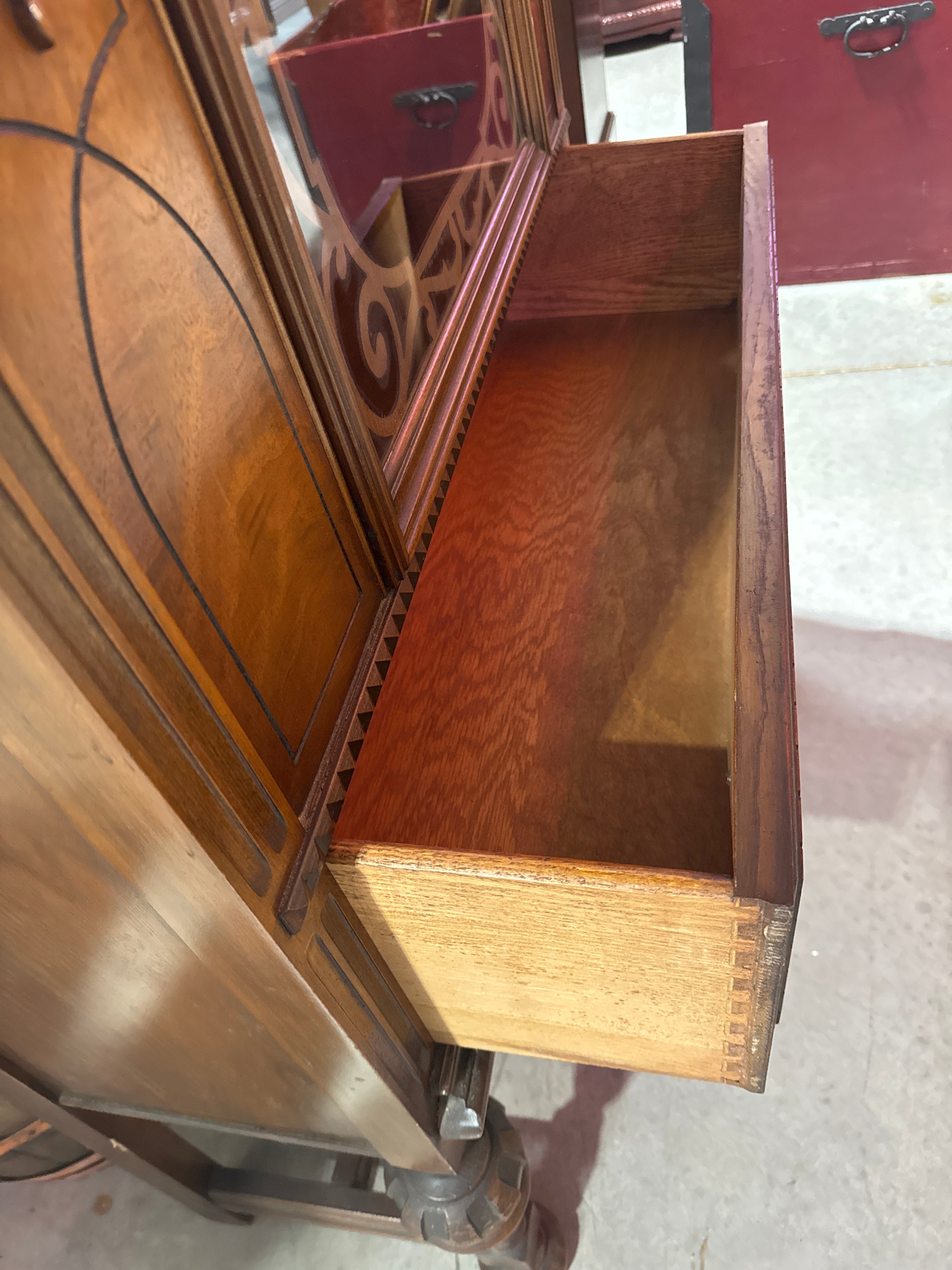 Antique Jacobean Style China Curio Cabinet