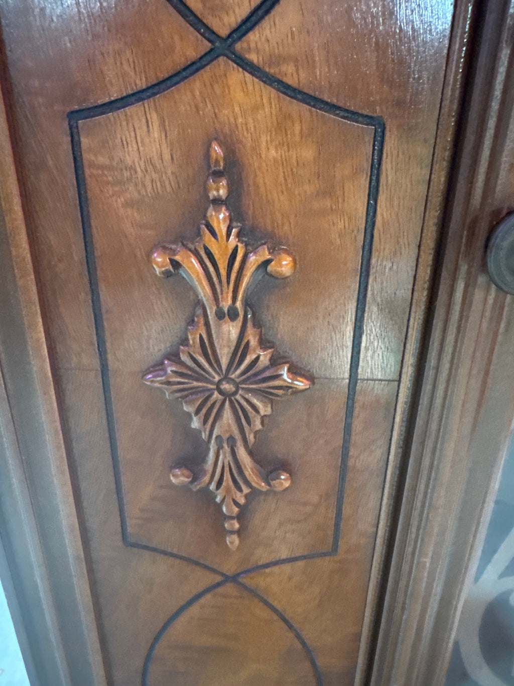 Antique Jacobean Style China Curio Cabinet