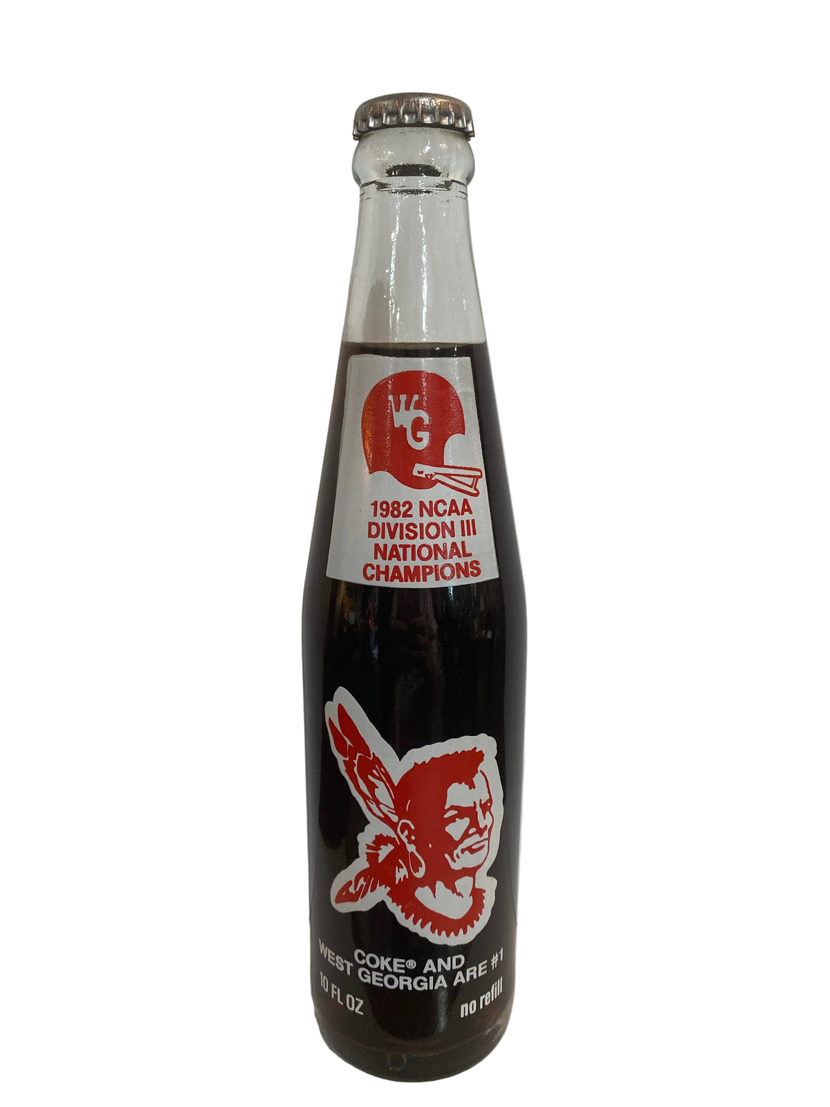 1982 West Georgia College Braves NCAA Division III Champions Coca-Cola 10 oz Bottle