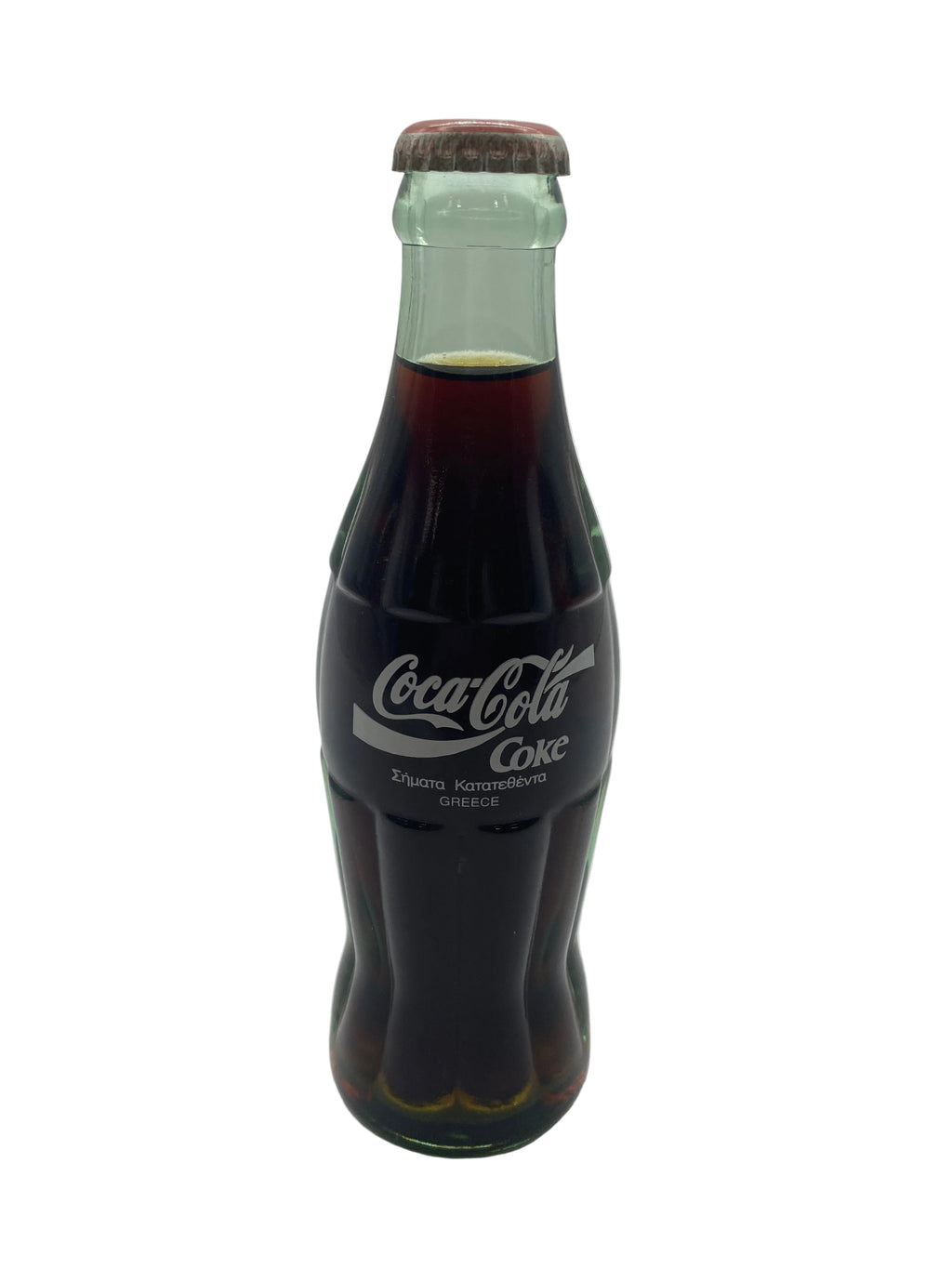 1990 GREECE 100TH ANNIVERSARY 6.5 oz COCA-COLA BOTTLE COKE