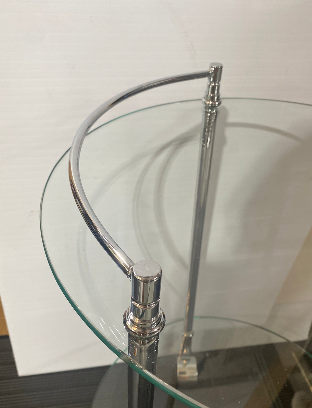 Willis Frameless Silver Tone Bar Cart