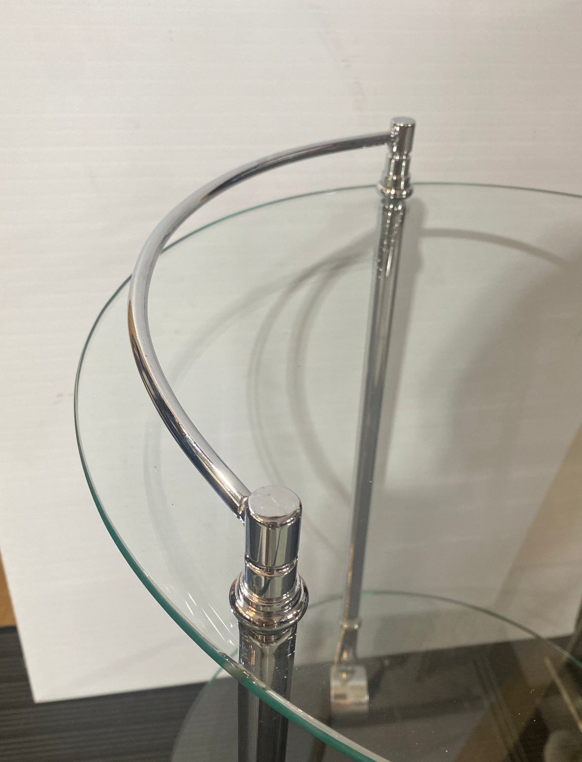 Willis Frameless Silver Tone Bar Cart