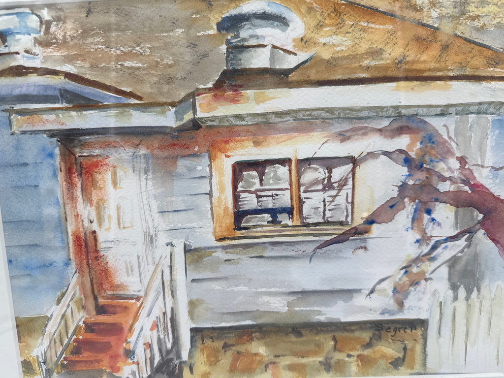 Original Signed Architectural Watercolor Painting by Local Athens, GA Artist Rosemary Segreti